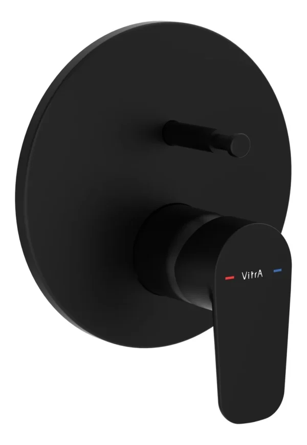 VitrA Flow Soft Integrated Bath Mixer Valve - Matt Black