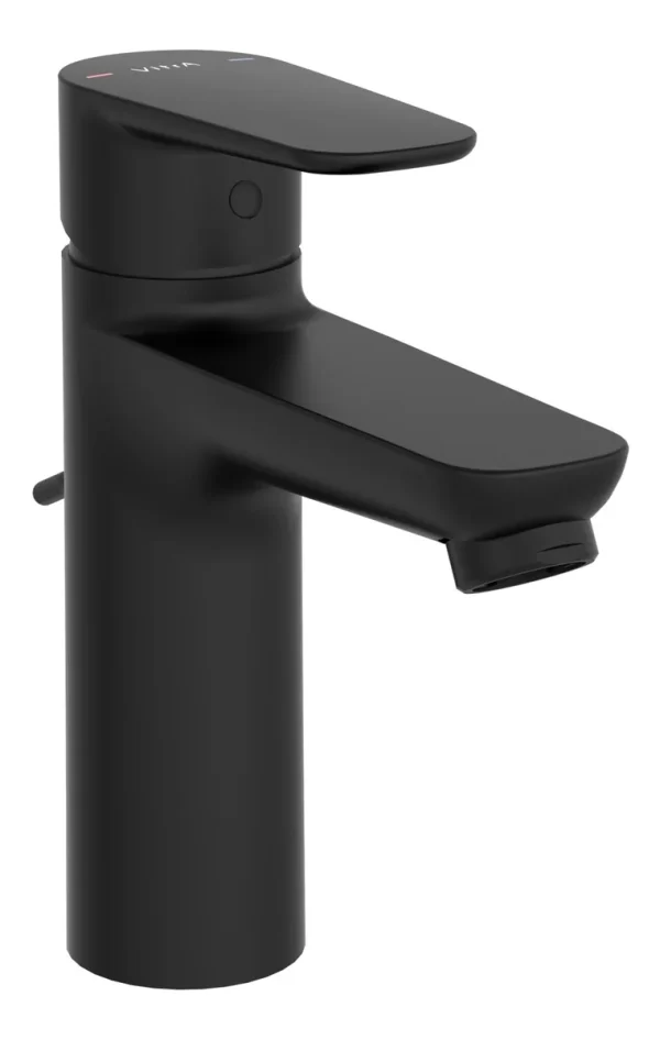 VitrA Flow Soft Large Basin Mixer w/Waste Lever - Matt Black