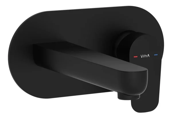 VitrA Flow Soft Wall Mounted Basin Mixer - Matt Black