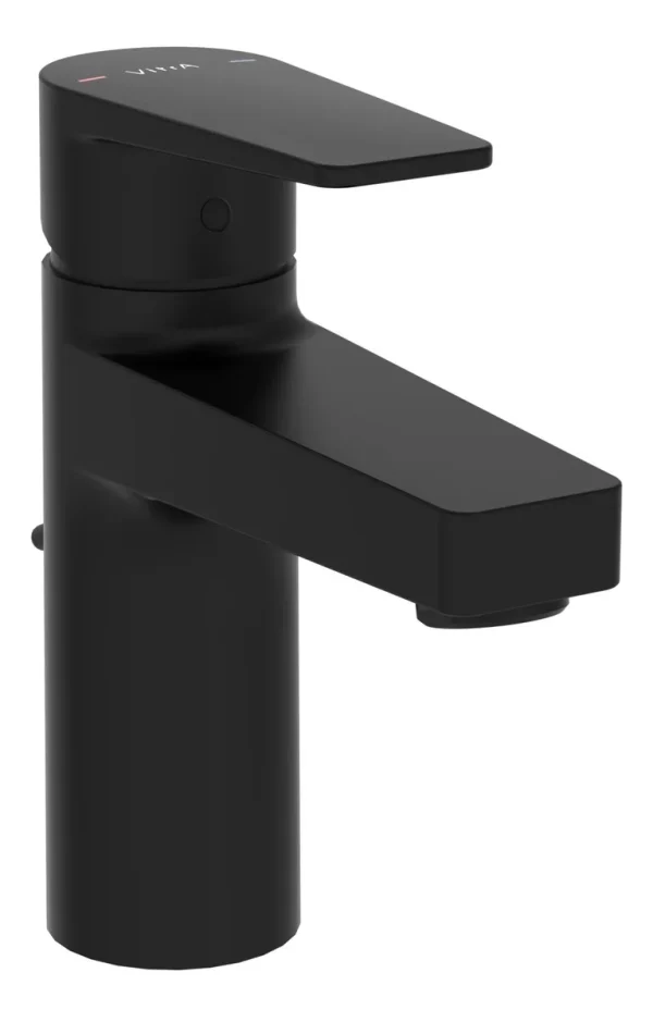 VitrA Flow Square Basin Mixer w/Waste Lever - Matt Black