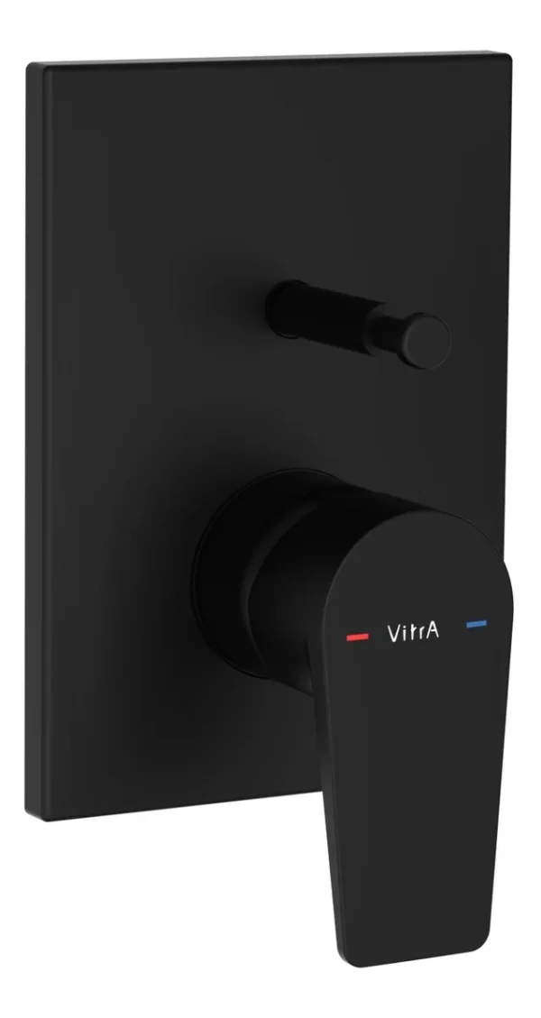 VitrA Flow Square Integrated Bath Mixer Valve - Matt Black