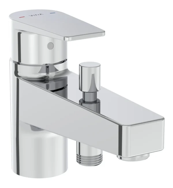 VitrA Flow Square Monohole Bath Filler - Chrome