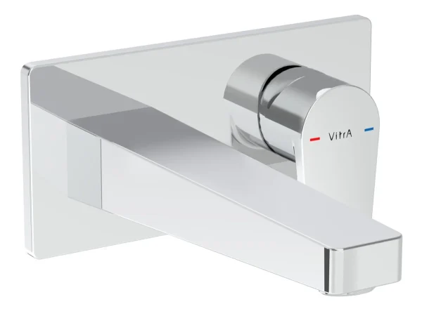 VitrA Flow Square Wall Mounted Basin Mixer - Chrome