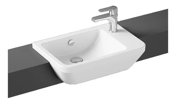 VitrA Integra 550x370mm 1TH Semi Recessed Basin (RH) - White