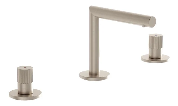 VitrA Origin 3-Hole Basin Mixer - Brushed Nickel