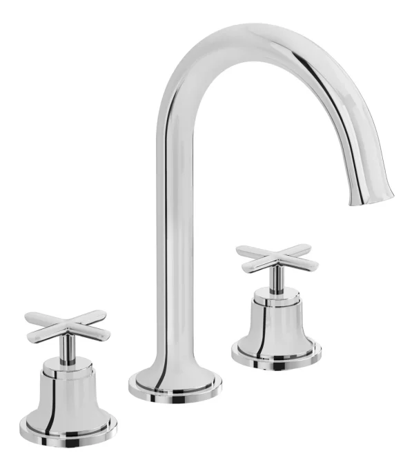 VitrA Origin Classic 3-Hole Basin Mixer - Brushed Gold