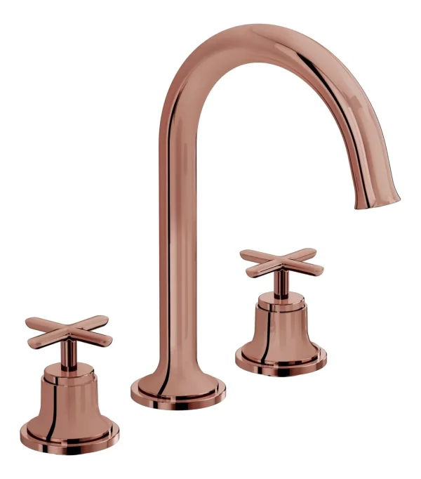 VitrA Origin Classic 3-Hole Basin Mixer - Soft Copper