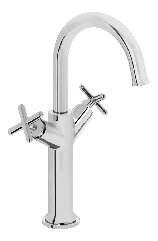 VitrA Origin Classic Tall Basin Mixer (Cross Handles) - Chrome