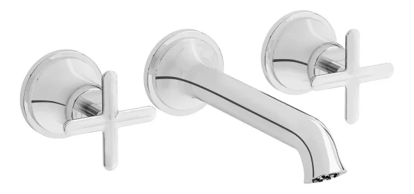 VitrA Origin Classic Wall Mounted 3-Hole Basin Mixer - Chrome
