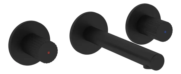 VitrA Origin Wall Mounted 3-Hole Basin Mixer - Matt Black