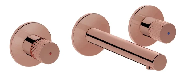 VitrA Origin Wall Mounted 3-Hole Basin Mixer - Soft Copper