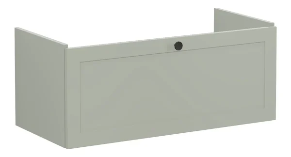 VitrA Root Classic 100cm 1 Drawer Slim Washbasin Unit - Matt Retro Green