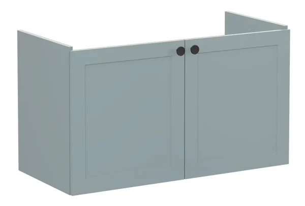 VitrA Root Classic 100cm 2 Door Washbasin Unit - Matt Fjord Green