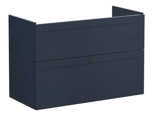 VitrA Root Classic 100cm 2 Drawer Washbasin Unit - Matt Dark Blue