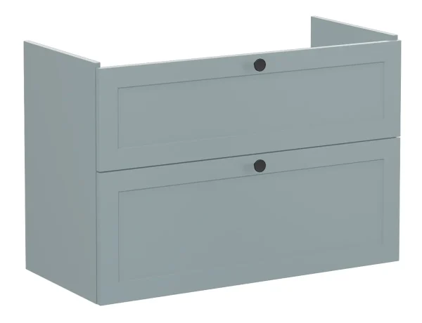 VitrA Root Classic 100cm 2 Drawer Washbasin Unit - Matt Fjord Green