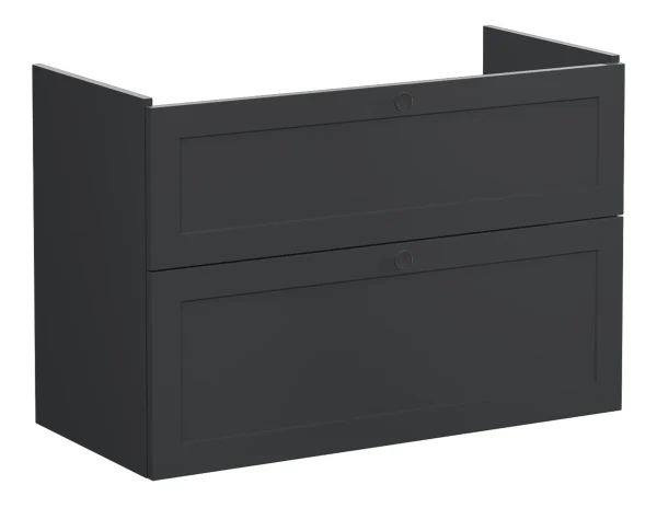 VitrA Root Classic 100cm 2 Drawer Washbasin Unit - Matt Graphite