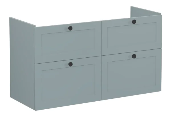 VitrA Root Classic 120cm 4 Drawer Washbasin Unit - Matt Fjord Green