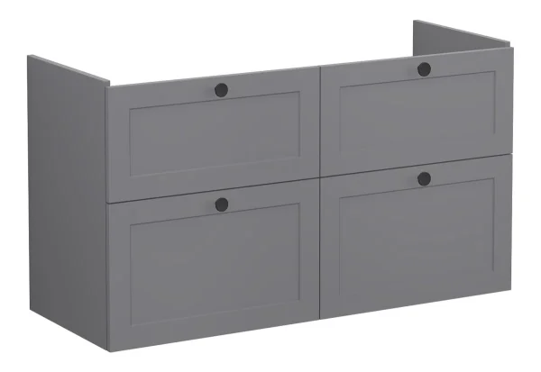 VitrA Root Classic 120cm 4 Drawer Washbasin Unit - Matt Grey