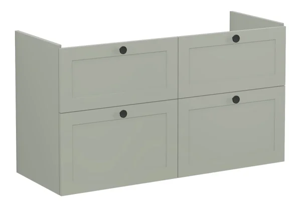 VitrA Root Classic 120cm 4 Drawer Washbasin Unit - Matt Retro Green