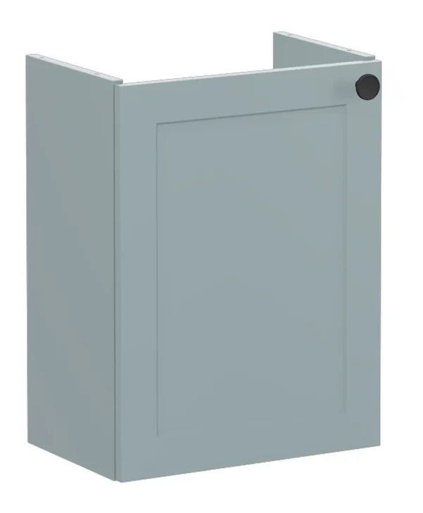 VitrA Root Classic 40cm 1 Door Wall Hung Slim Washbasin Unit (LH Hinge) - Matt Fjord Green
