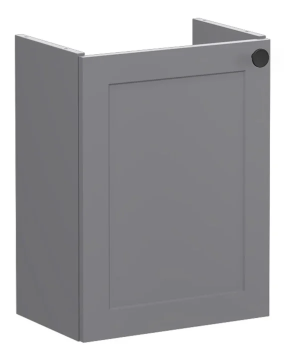 VitrA Root Classic 40cm 1 Door Wall Hung Slim Washbasin Unit (LH Hinge) - Matt Grey
