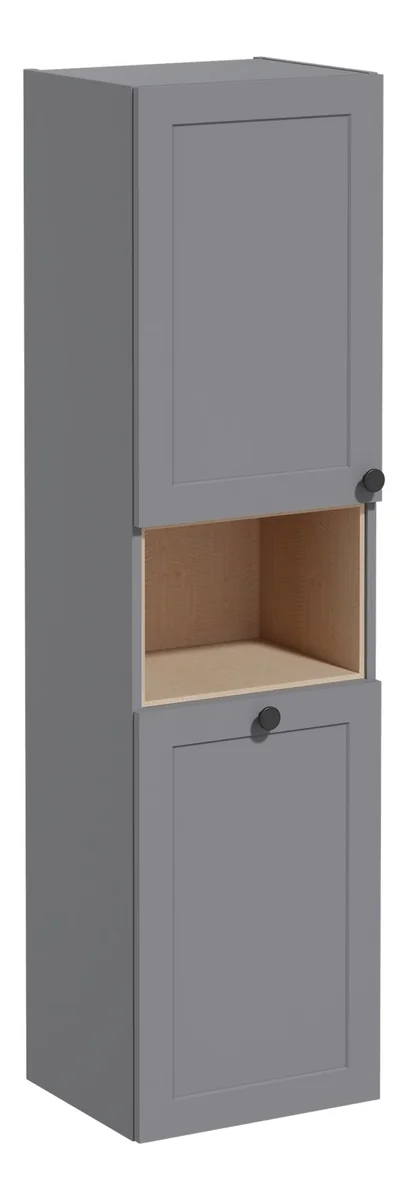 VitrA Root Classic 40cm 2 Door Semi-Tall Unit w/Laundry Basket (LH Hinge) - Matt Grey