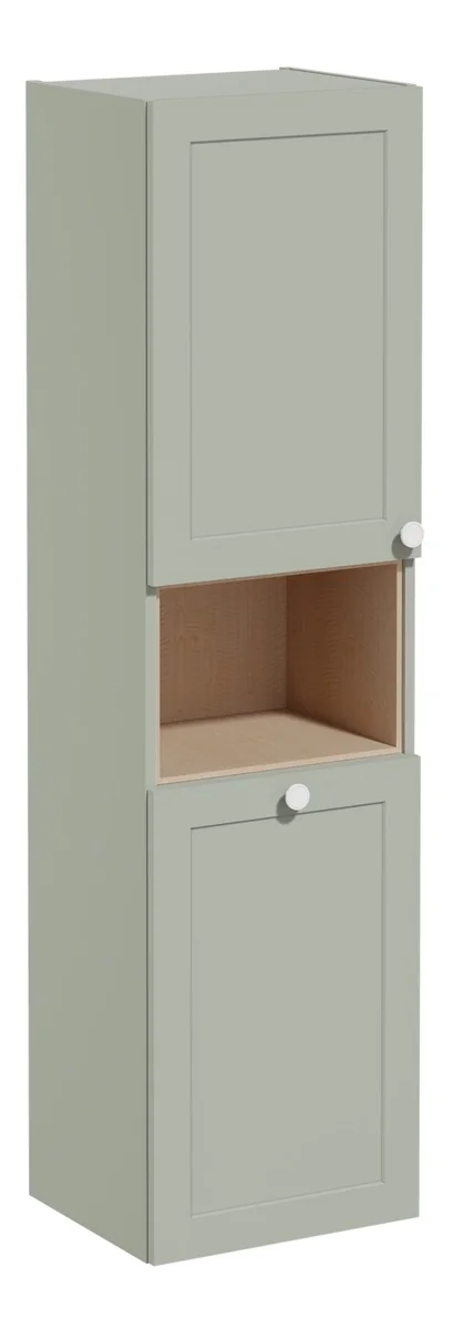 VitrA Root Classic 40cm 2 Door Semi-Tall Unit w/Laundry Basket (LH Hinge) - Matt Retro Green