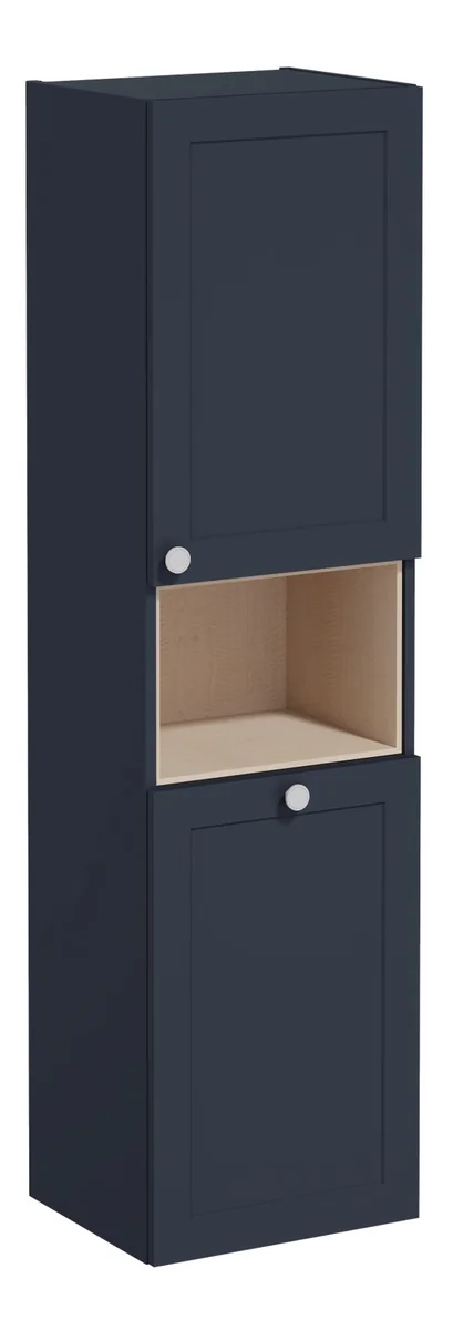 VitrA Root Classic 40cm 2 Door Semi-Tall Unit w/Laundry Basket (RH Hinge) - Matt Dark Blue