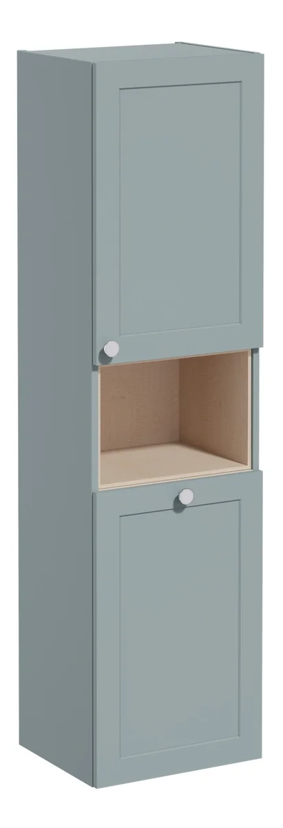 VitrA Root Classic 40cm 2 Door Semi-Tall Unit w/Laundry Basket (RH Hinge) - Matt Fjord Green