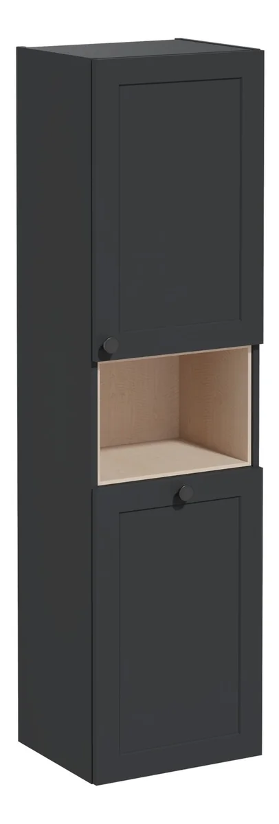 VitrA Root Classic 40cm 2 Door Semi-Tall Unit w/Laundry Basket (RH Hinge) - Matt Graphite