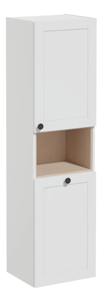 VitrA Root Classic 40cm 2 Door Semi-Tall Unit w/Laundry Basket (RH Hinge) - Matt Light Grey