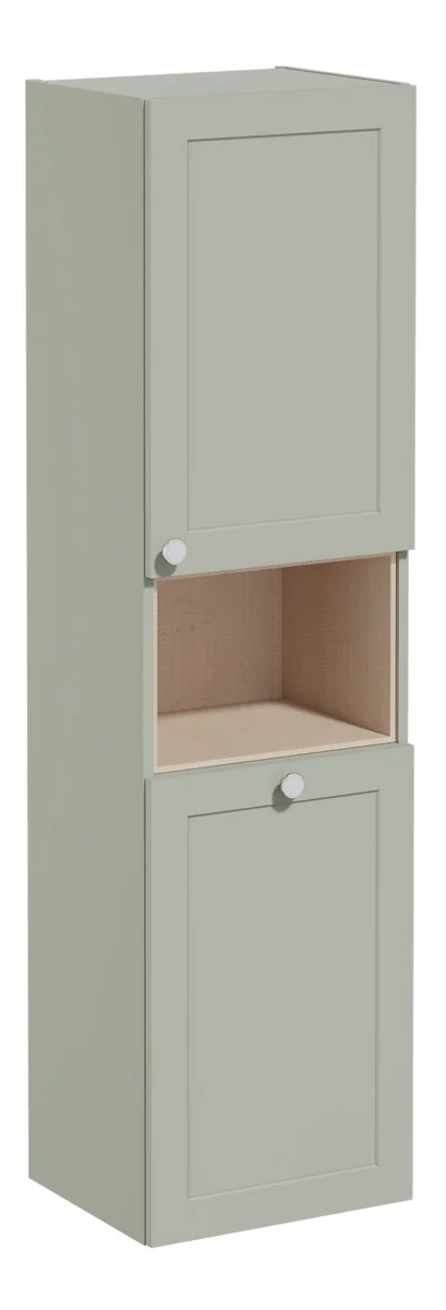 VitrA Root Classic 40cm 2 Door Semi-Tall Unit w/Laundry Basket (RH Hinge) - Matt Retro Green
