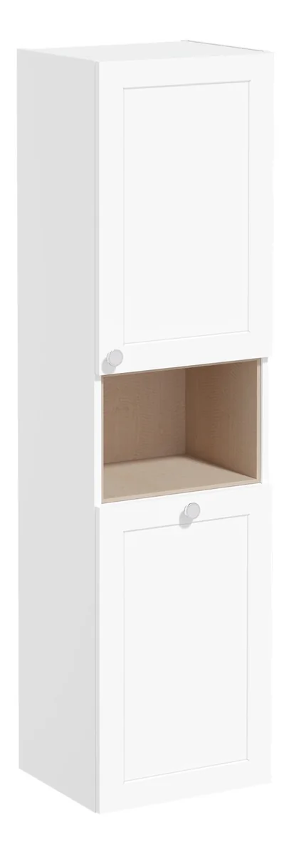VitrA Root Classic 40cm 2 Door Semi-Tall Unit w/Laundry Basket (RH Hinge) - Matt White