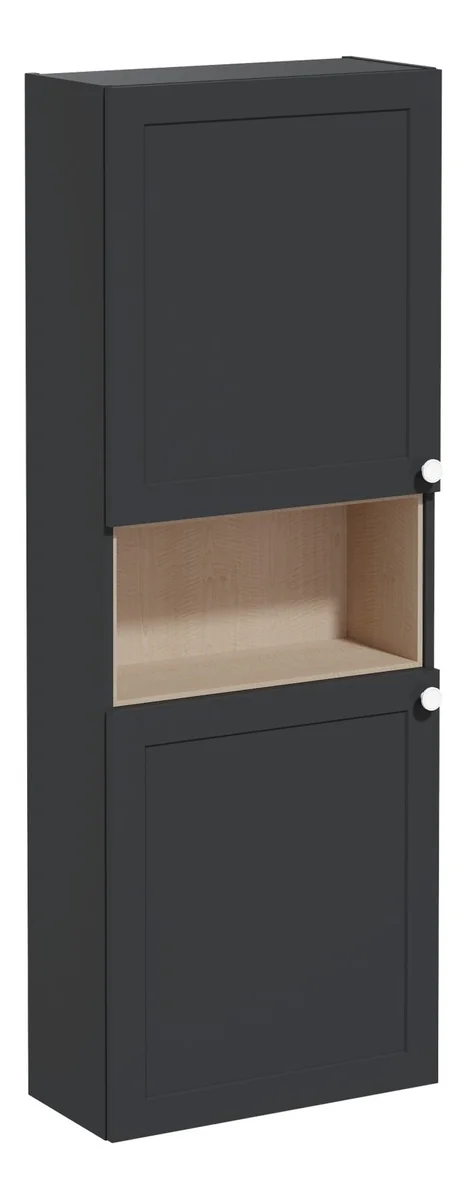 VitrA Root Classic 55cm 2 Door Semi-Tall Unit (LH Hinge) - Matt Graphite