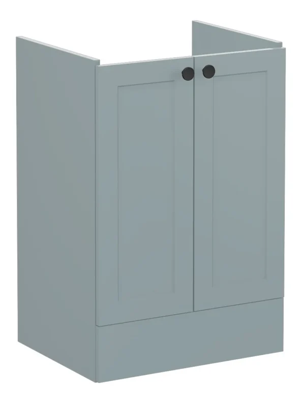VitrA Root Classic 60cm 2 Door Floor Standing Washbasin Unit - Matt Fjord Green