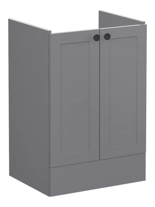 VitrA Root Classic 60cm 2 Door Floor Standing Washbasin Unit - Matt Grey