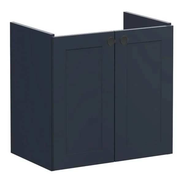 VitrA Root Classic 60cm 2 Door Wall Hung Slim Washbasin Unit - Matt Dark Blue