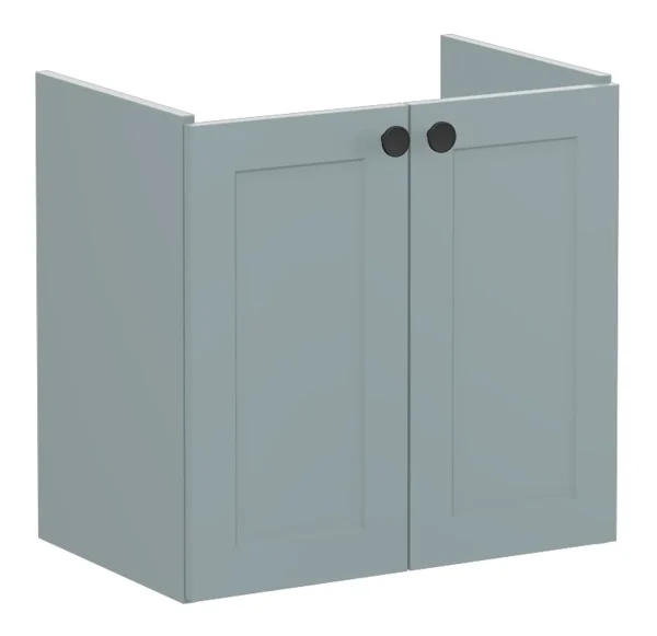 VitrA Root Classic 60cm 2 Door Wall Hung Slim Washbasin Unit - Matt Fjord Green