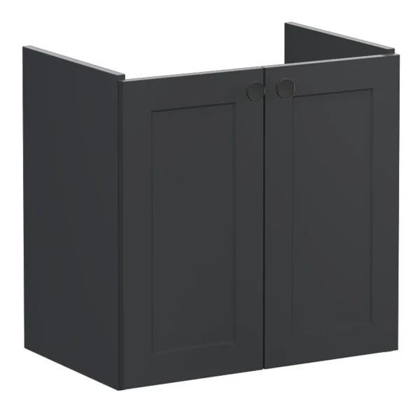 VitrA Root Classic 60cm 2 Door Wall Hung Slim Washbasin Unit - Matt Graphite