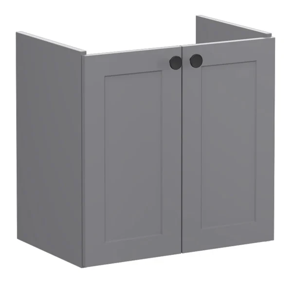 VitrA Root Classic 60cm 2 Door Wall Hung Slim Washbasin Unit - Matt Grey
