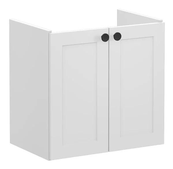 VitrA Root Classic 60cm 2 Door Wall Hung Slim Washbasin Unit - Matt Light Grey