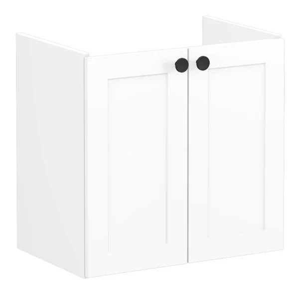 VitrA Root Classic 60cm 2 Door Wall Hung Slim Washbasin Unit - Matt White