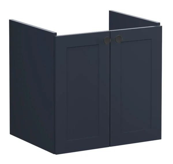 VitrA Root Classic 60cm 2 Door Wall Hung Washbasin Unit - Matt Dark Blue