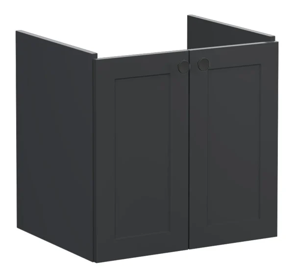 VitrA Root Classic 60cm 2 Door Wall Hung Washbasin Unit - Matt Graphite