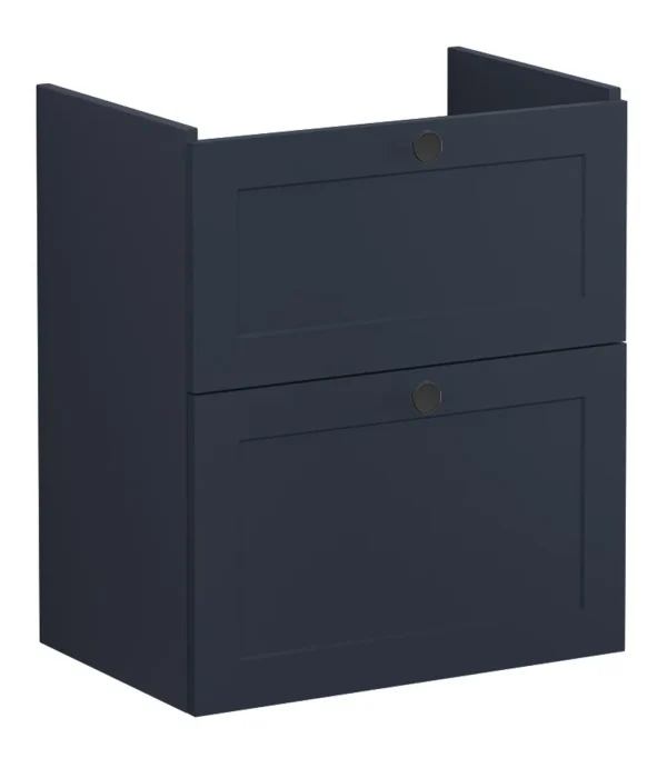 VitrA Root Classic 60cm 2 Drawer Slim Washbasin Unit - Matt Dark Blue