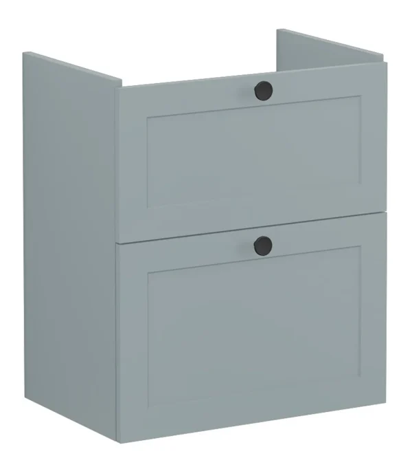 VitrA Root Classic 60cm 2 Drawer Slim Washbasin Unit - Matt Fjord Green