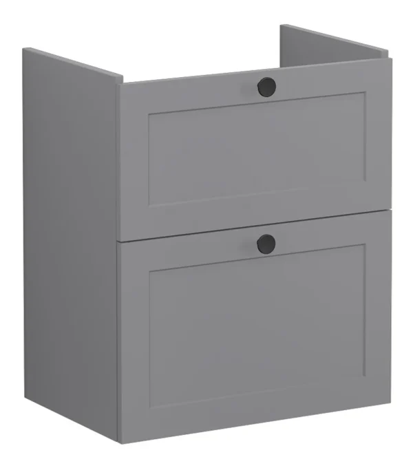 VitrA Root Classic 60cm 2 Drawer Slim Washbasin Unit - Matt Grey