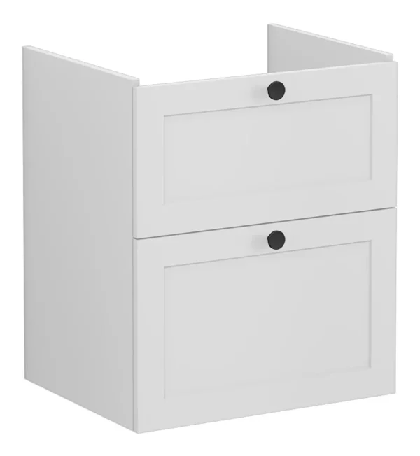 VitrA Root Classic 60cm 2 Drawer Washbasin Unit - Matt Light Grey