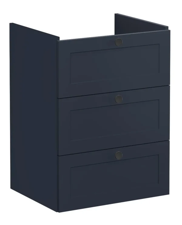 VitrA Root Classic 60cm 3 Drawer Washbasin Unit - Matt Dark Blue