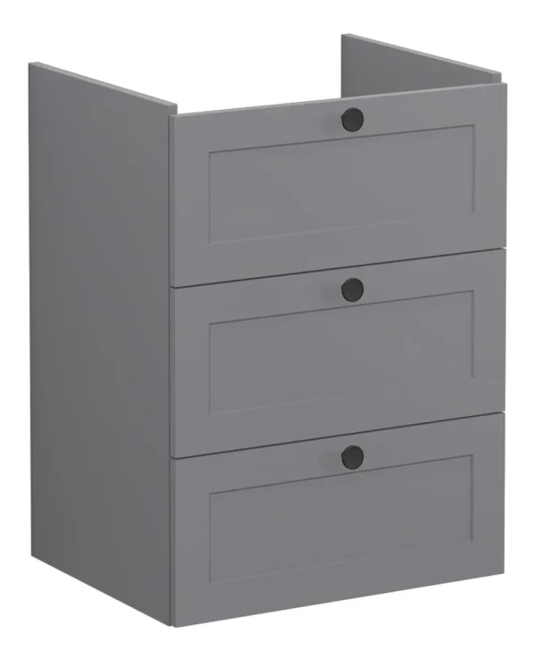 VitrA Root Classic 60cm 3 Drawer Washbasin Unit - Matt Grey
